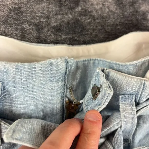 Habitual Los Angeles Wide Leg Linen Blend Belted Blue Denim Jeans 29X22.5 NWT* - Picture 4 of 16